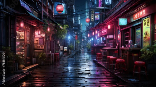 neon town without people © Grewon
