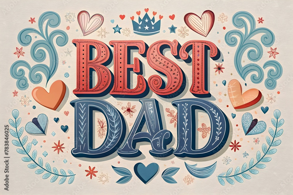 Best dad typography design with decoration representing Father's Day