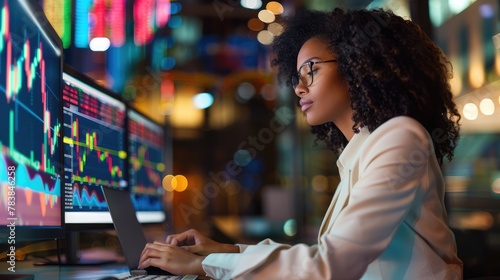 female professional data analyst Stock market account management