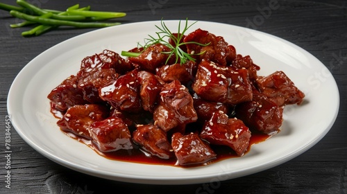 Chinese cuisine: Gabajou. The pieces of meat are deep-fried until lightly browned. Pork is served in sweet and sour sauce. 