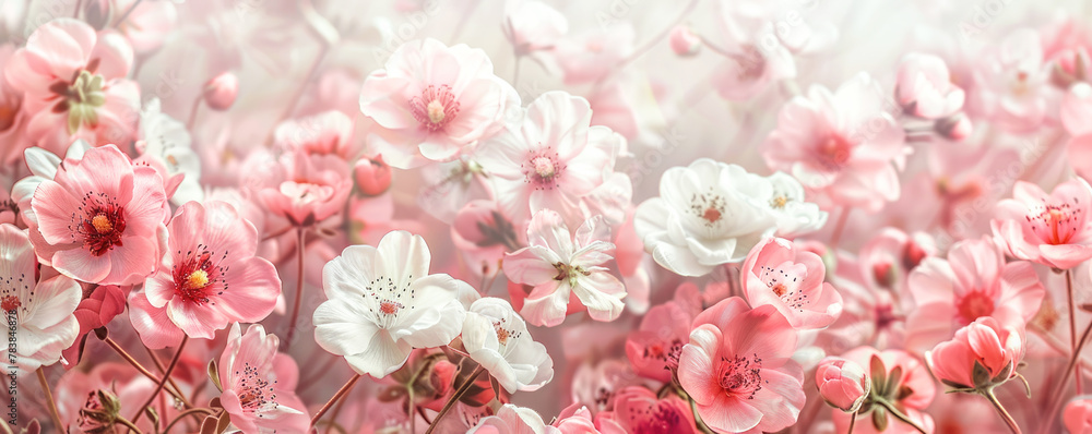 Banner, background, soft pink and white flowers, painted backdrop with texture, light pastel colors, delicate floral pattern, watercolour painting, vintage style. Banner, background, soft pink and white flowers, painted backdrop with texture, light pastel colors, delicate floral pattern, watercolour painting, vintage style.