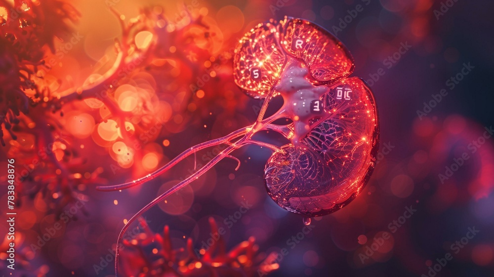 © Fatima - A captivating depiction of a kidney, its distinctive bean shape accentuated by a deep, red color that conveys strength and vitality.