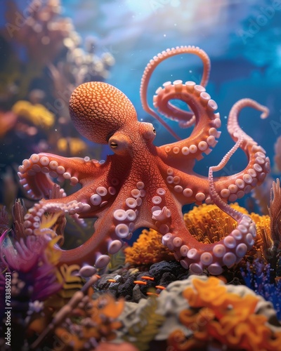 An underwater adventure featuring a brave octopus saving its coral home, teaching kids about marine conservation