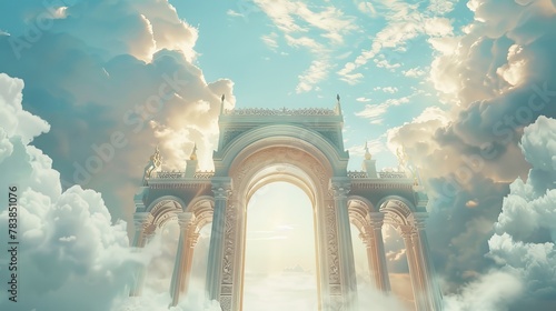 ornate pearly gates of heaven