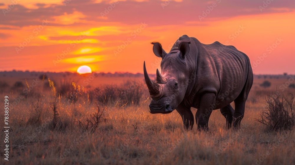 Obraz premium Big Rhino in their natural habitat
