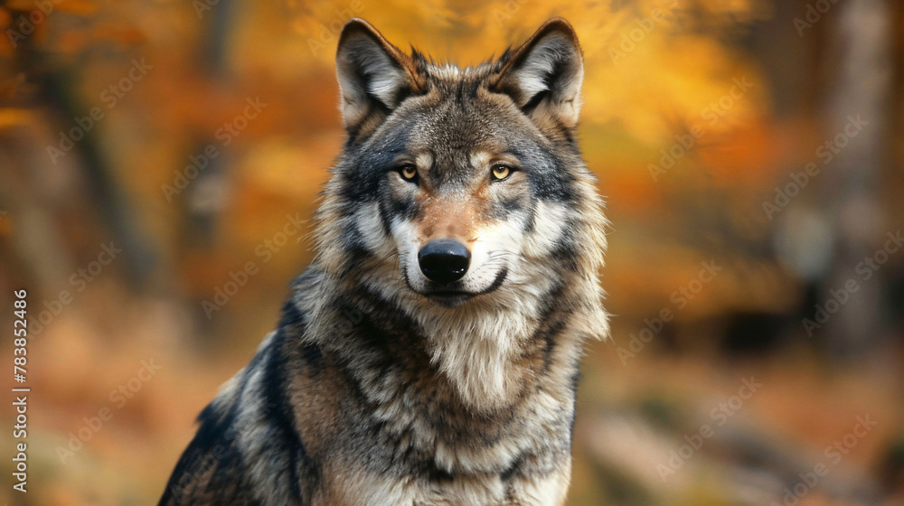 Grey Wolf Canes lupus Portrait