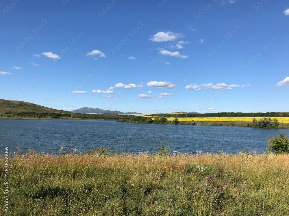 Fototapeta premium landscape with lake and sky