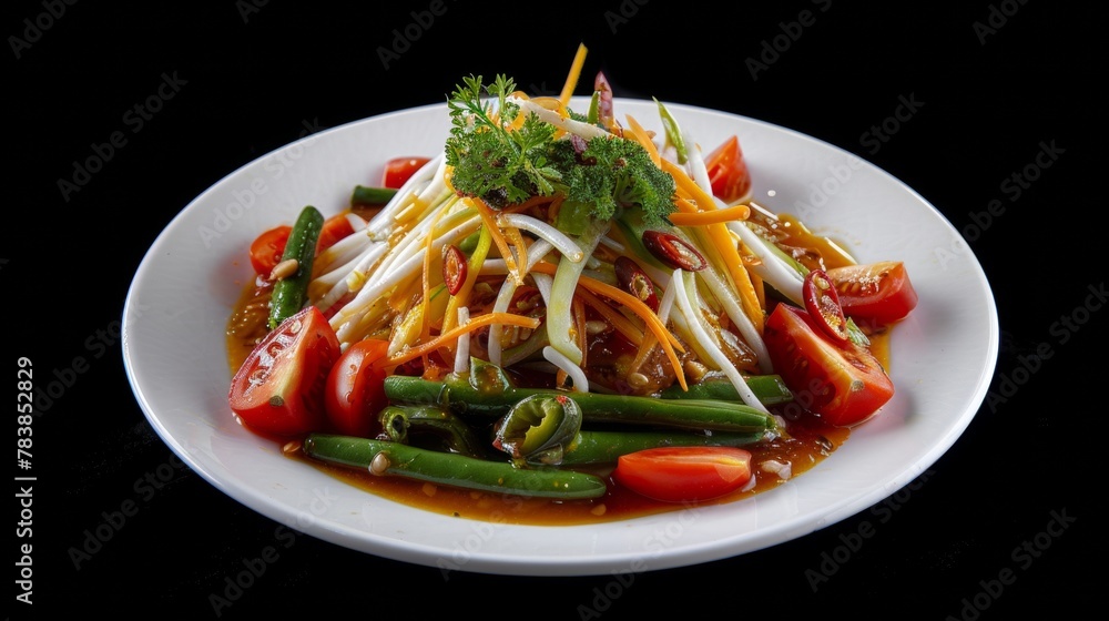 Lao cuisine is a dish called Tam Mak Hung, or papaya salad.