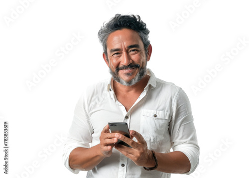 Central American Man with Phone Smiling © Аrtranq