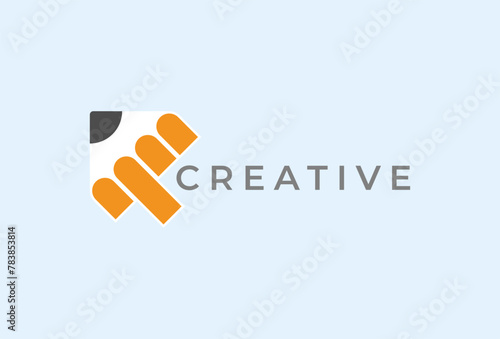 initial R Pencil design logo inspiration, letter R  formed from the pencil icon, vector illustration photo