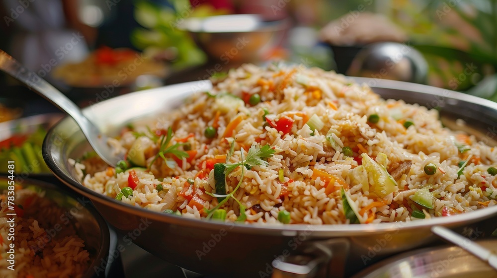 La cuisine: Fried rice in Laotian style. La cuisine: Fried rice in Laotian style.
