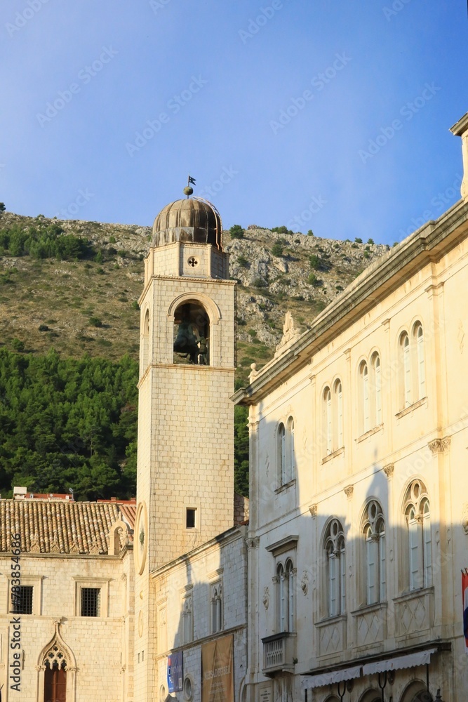 Dubrovnik Bell Tower originally Built in 1444 and rebuilt in 1929 after an earthquake
