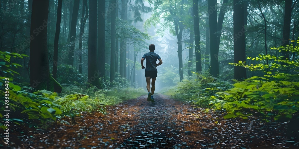 Runner Breaks Free into the Enchanting Forest Discovering Inner Peace and Personal Freedom