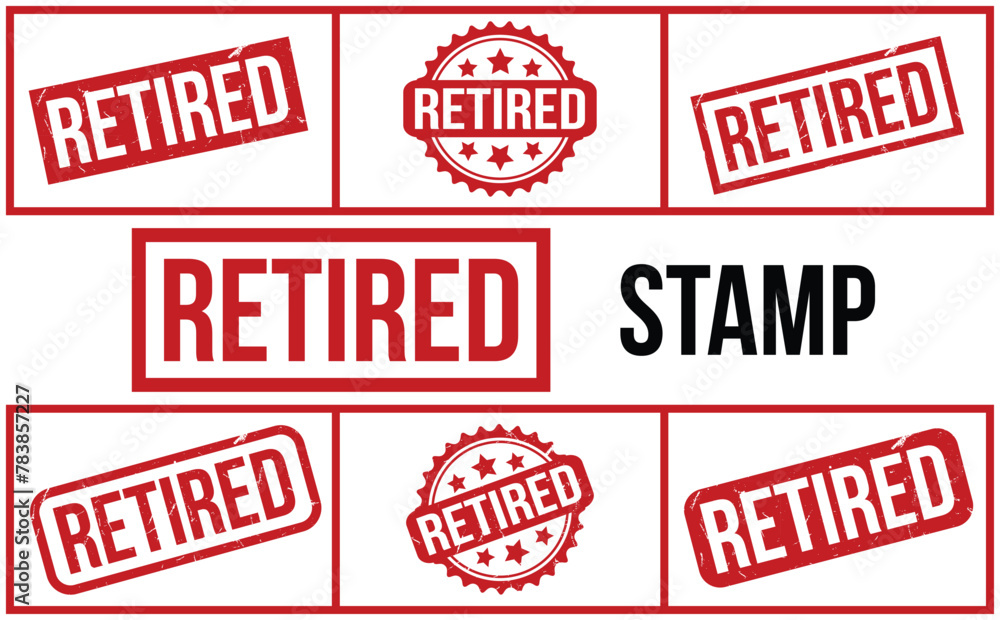 Retired rubber grunge stamp set vector Retired rubber grunge stamp set vector