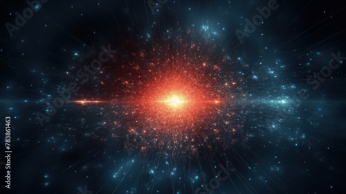 Abstract particle fractal background, hi-tech