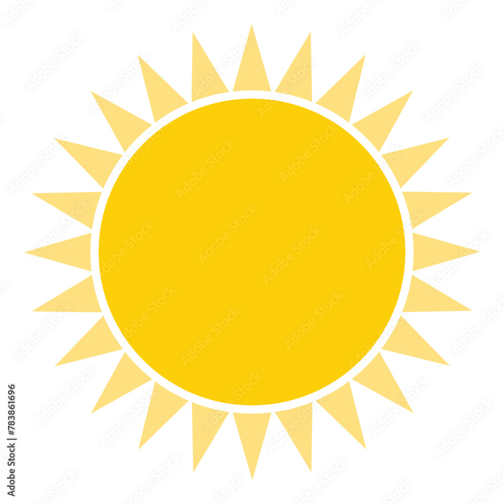 Yellow sun icon isolated on white background. Modern simple flat sunlight, sign. Trendy vector summer symbol for website design, web button, mobile app. Logo vector illustration. EPS 10/AI Yellow sun icon isolated on white background. Modern simple flat sunlight, sign. Trendy vector summer symbol for website design, web button, mobile app. Logo vector illustration. EPS 10/AI