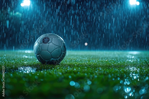 Rainstorm Resilience  Football on a Wet Pitch