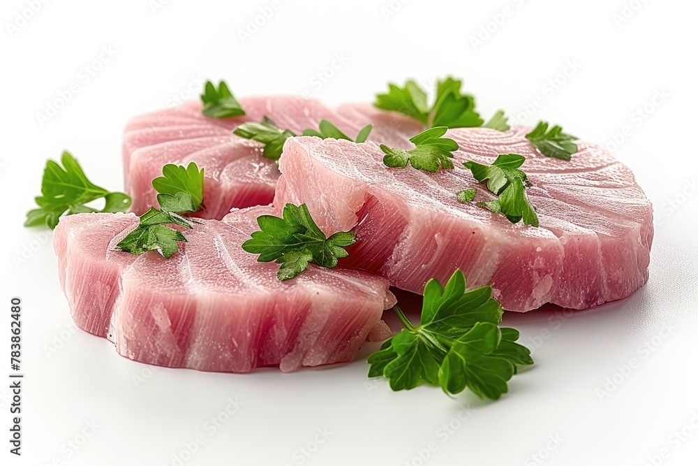 Culinary Art: Fresh Tuna and Parsley Culinary Art: Fresh Tuna and Parsley