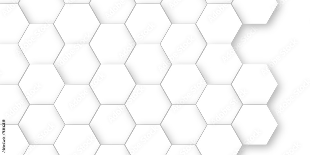 White Hexagonal Background. Luxury White Pattern. Vector Illustration. 3D Futuristic abstract honeycomb mosaic white background. geometric mesh cell texture. modern futuristic wallpaper.