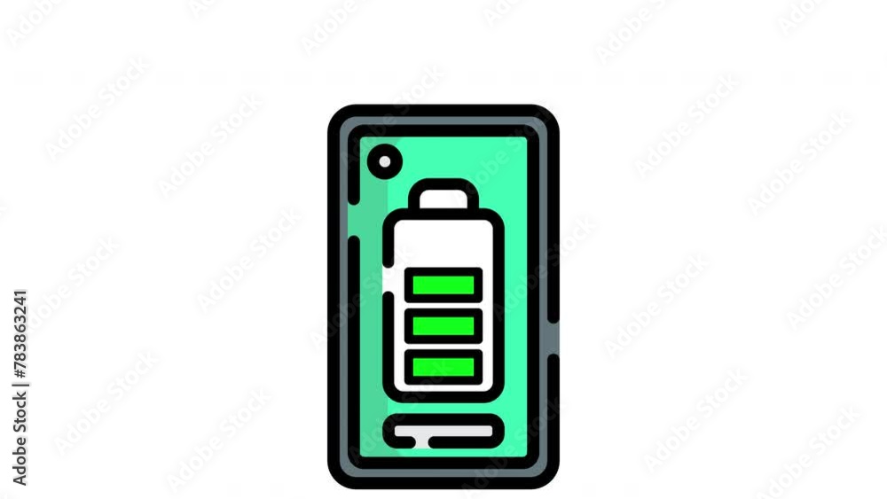 animation of full battery indicator icon with Loop and Alpha channel ready to use for motion graphic animation of full battery indicator icon with Loop and Alpha channel ready to use for motion graphic