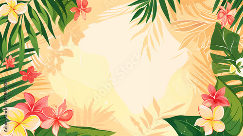 Summery tropical flowers Frame