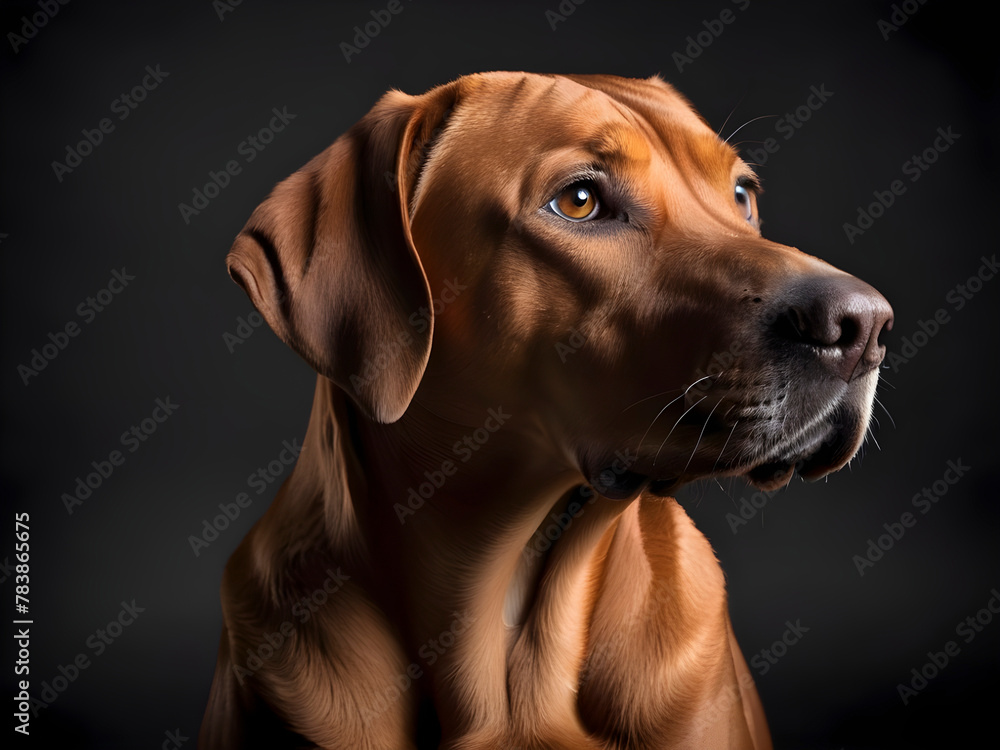 Dark Studio Photography Featuring a Rhodesian Ridgeback.