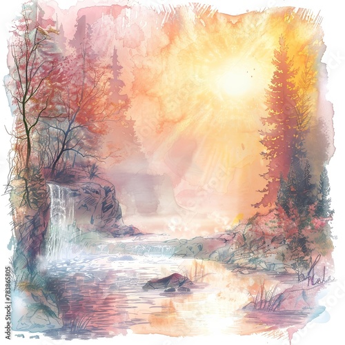A serene and enchanting background with ample copy space  featuring a breathtaking display of Fireglow and subtle hints of Spiritstorm adding depth and intrigue to the scene