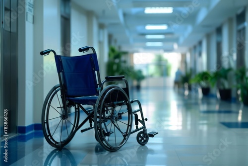 Wheelchair in Hospital Hallway