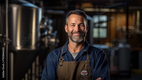 a brewmaster smiling looking at the camera 