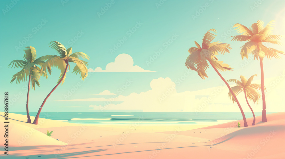 Tropical summer beach wallpaper
