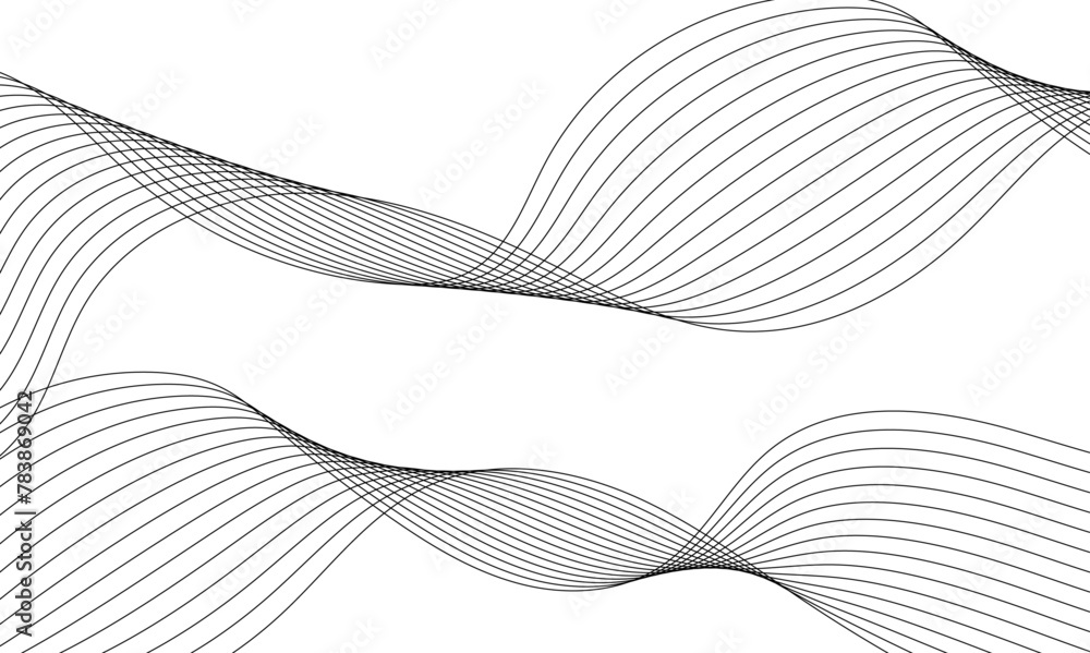 Wavy digital futuristic technology curve ocean lines on transparent background. Vector illustration. Wavy digital futuristic technology curve ocean lines on transparent background. Vector illustration.