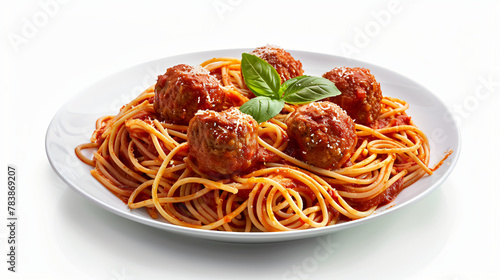 Delicious Plate of Spaghetti and Meatballs