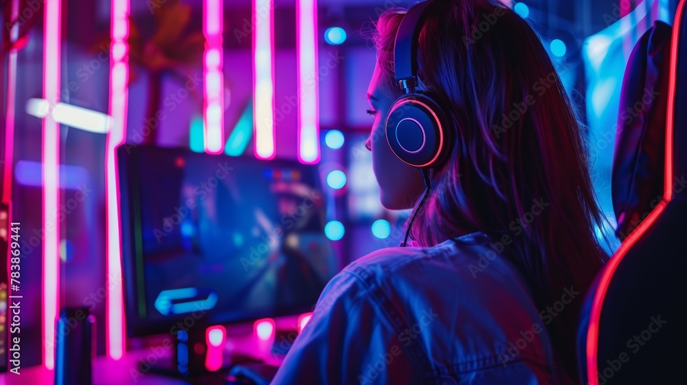 pro gamer man in headphones live streaming while playing online computer game, neon lights, esports, gaming, monitor, play, young, player, internet, enjoyment, cyber,. pro gamer man in headphones live streaming while playing online computer game, neon lights, esports, gaming, monitor, play, young, player, internet, enjoyment, cyber,.
