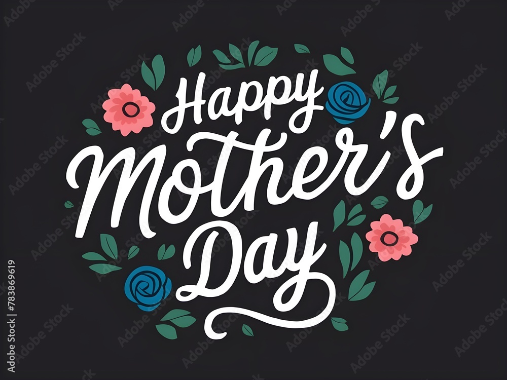 Happy mother day  lettering typography