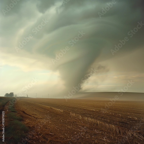 Tornado over agriculture land, natural disasters, epic photography