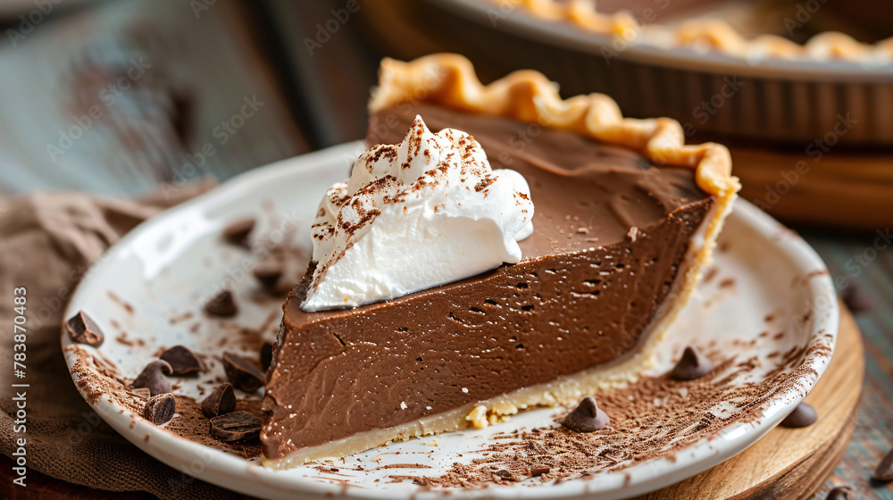 Delicious Slice of Chocolate Cream Pie