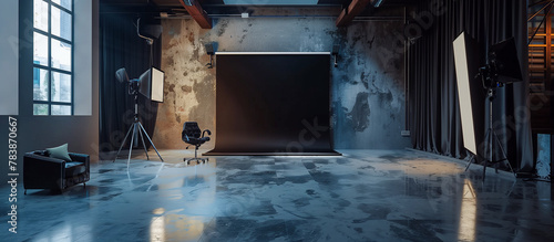 modern black studio room concept photo