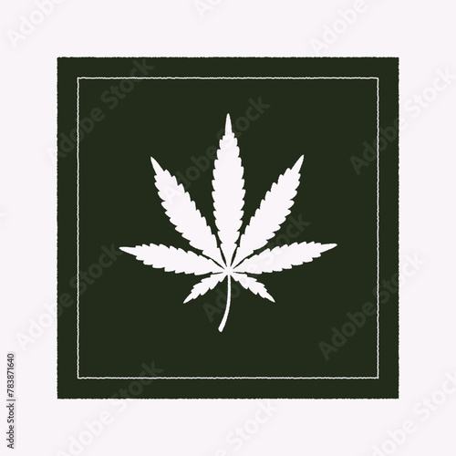 Cannabis leaf isolated. Marijuana leaf icon. Vector illustration. Logo concept. Indica, Sativa, Hybrid, Ruderalis.