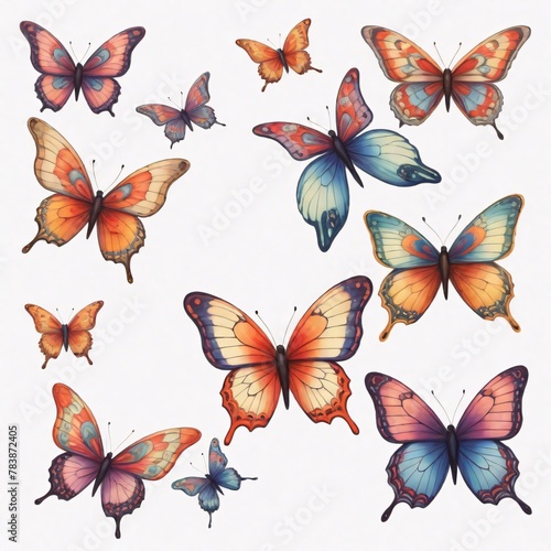 Vibrant Butterflies in Art