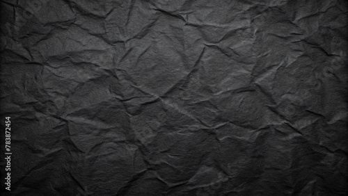 Dark Grey Crumpled Paper Texture Background