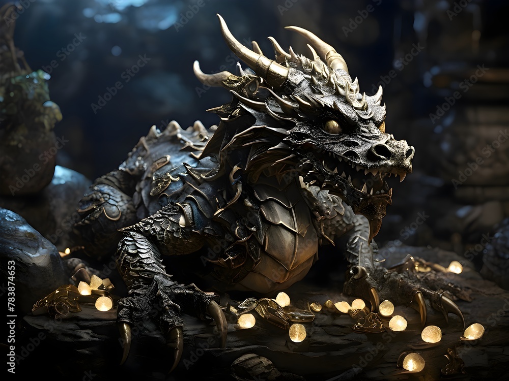 Fototapeta premium dragon statue in chinese temple