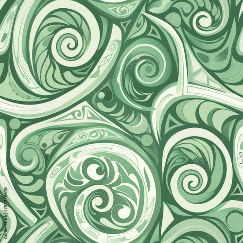 Maori Patterns, green, pastel background photo
