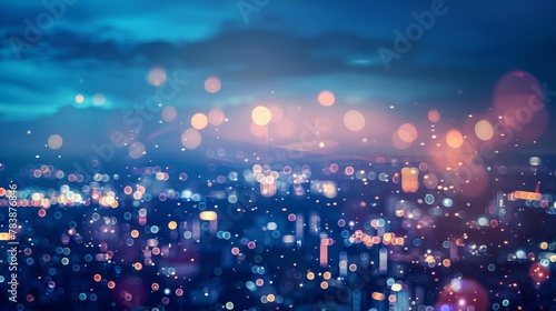 abstract background with bokeh defocused lights and shadow from cityscape at night, vintage or retro color tone hyper realistic 