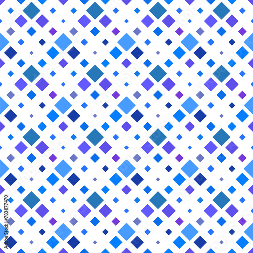 Seamless abstract square pattern background - blue vector graphic