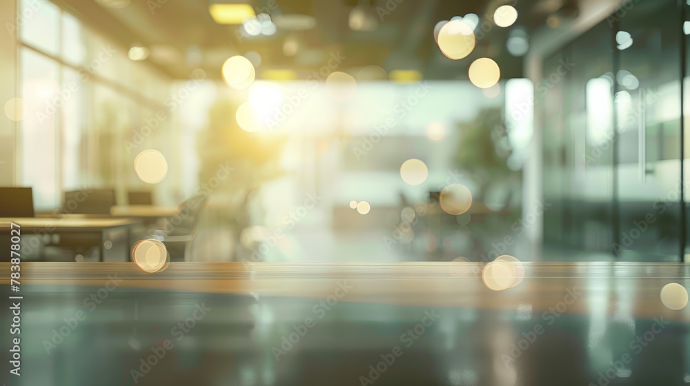 Blurred background : blur office with bokeh light background, banner, business concept hyper realistic 