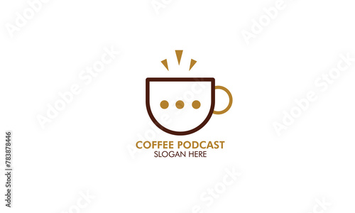 minimalistic coffee podcast logo design concept coffee logo for business or podcast.