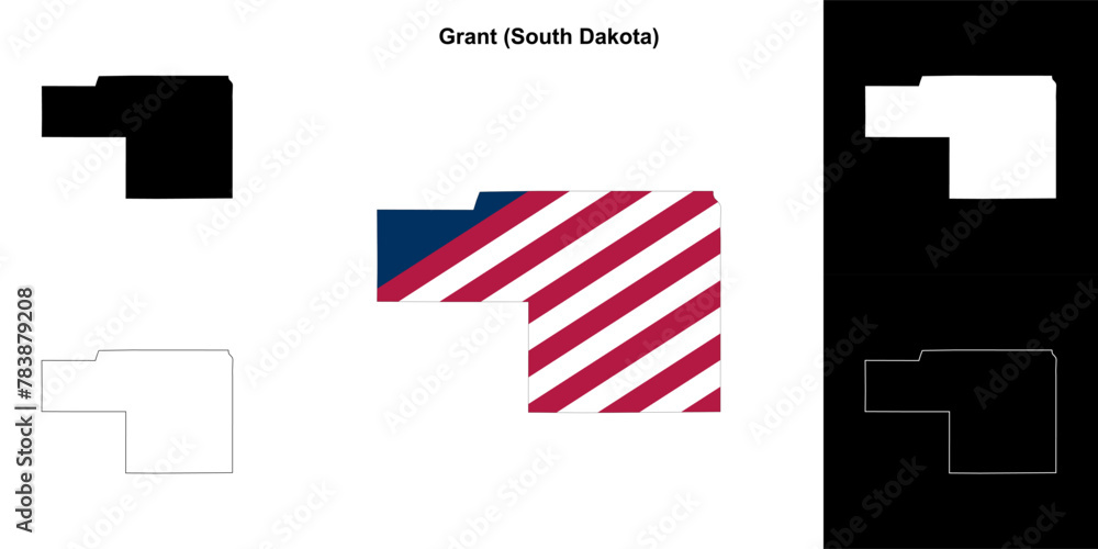 Grant County (South Dakota) outline map set Grant County (South Dakota) outline map set