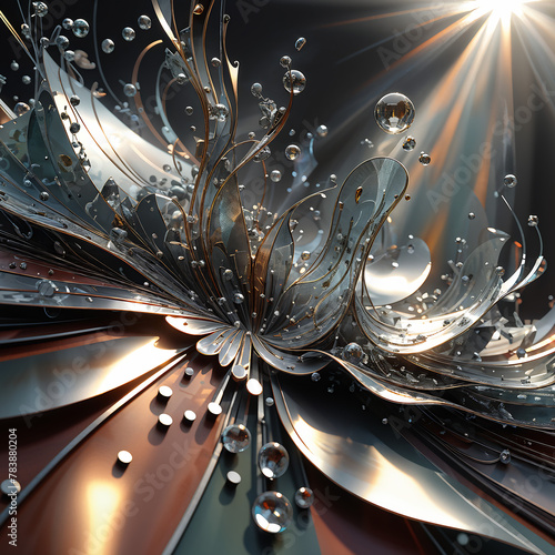 abstract background , Digital art, image created from cool metal, highly detailed photo