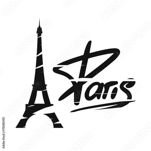 Canvas Print France Paris Eiffel Tower, Letter A.Logo Vector Design.