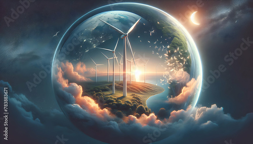 Earth Day Celebration: Ultra Realistic Tree of Life Forming the Shape of the Earth in Artistic Poster